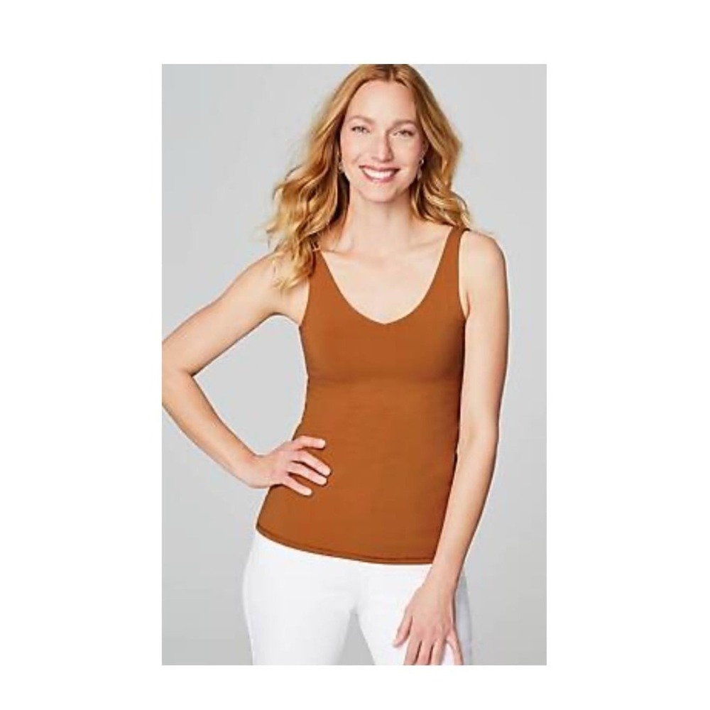 NWT‎ j jill women's reversible tank - cinnamon brown - size XS